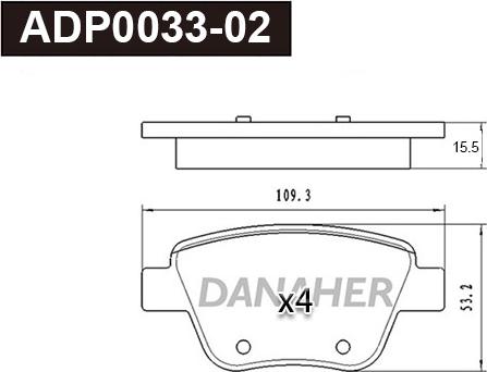 Danaher ADP0033-02 - Brake Pad Set, disc brake car-mod.net
