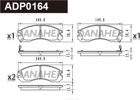 Danaher ADP0164 - Brake Pad Set, disc brake car-mod.net