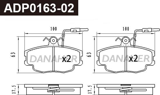 Danaher ADP0163-02 - Brake Pad Set, disc brake car-mod.net