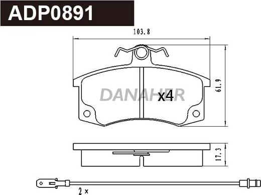 Danaher ADP0891 - Brake Pad Set, disc brake car-mod.net