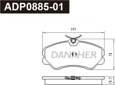 Danaher ADP0885-01 - Brake Pad Set, disc brake car-mod.net