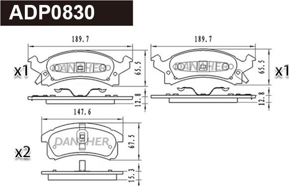 Danaher ADP0830 - Brake Pad Set, disc brake car-mod.net