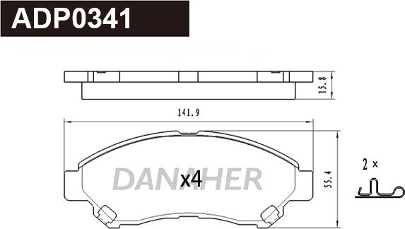 Danaher ADP0341 - Brake Pad Set, disc brake car-mod.net