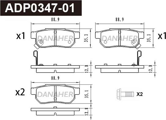 Danaher ADP0347-01 - Brake Pad Set, disc brake car-mod.net