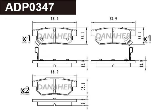 Danaher ADP0347 - Brake Pad Set, disc brake car-mod.net