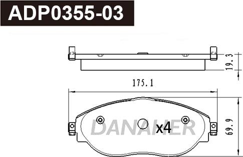 Danaher ADP0355-03 - Brake Pad Set, disc brake car-mod.net