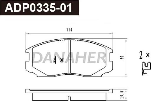 Danaher ADP0335-01 - Brake Pad Set, disc brake car-mod.net