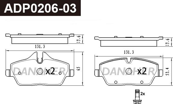 Danaher ADP0206-03 - Brake Pad Set, disc brake car-mod.net