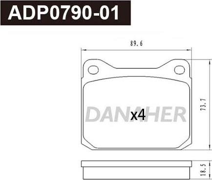 Danaher ADP0790-01 - Brake Pad Set, disc brake car-mod.net