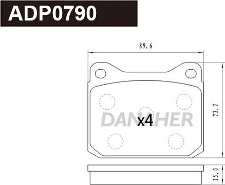 Danaher ADP0790 - Brake Pad Set, disc brake car-mod.net