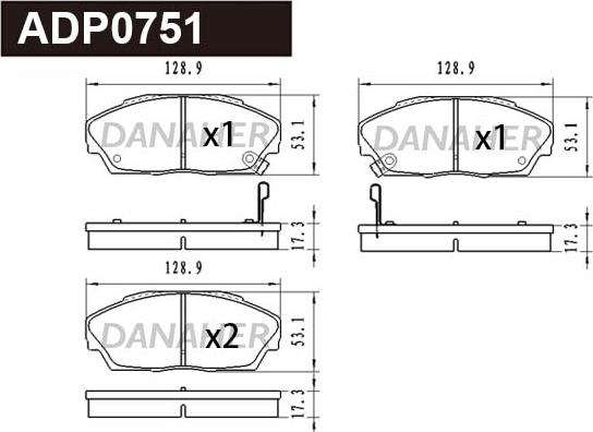 Danaher ADP0751 - Brake Pad Set, disc brake car-mod.net