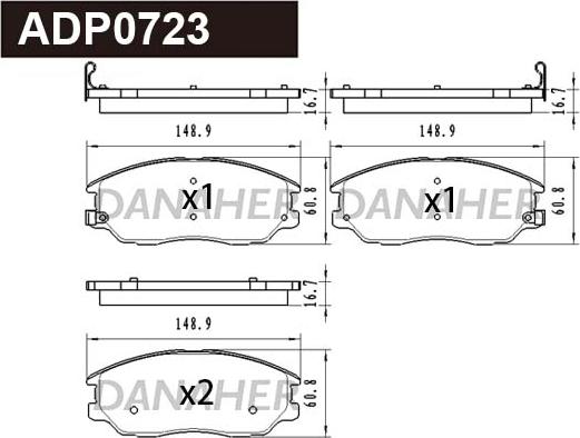 Danaher ADP0723 - Brake Pad Set, disc brake car-mod.net