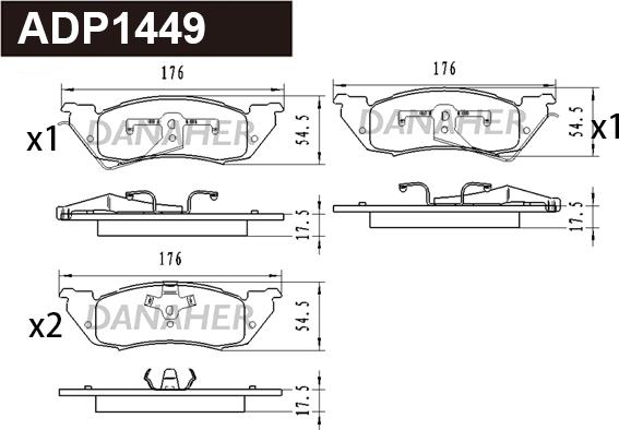 Danaher ADP1449 - Brake Pad Set, disc brake car-mod.net