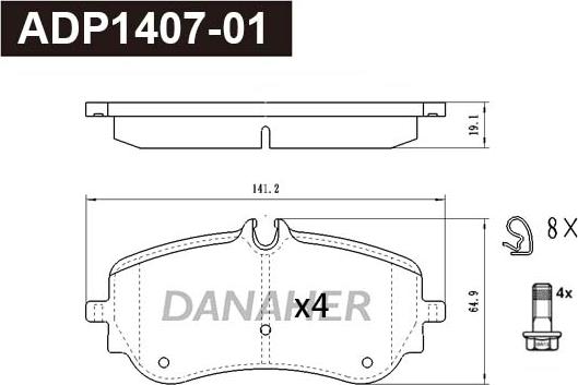 Danaher ADP1407-01 - Brake Pad Set, disc brake car-mod.net