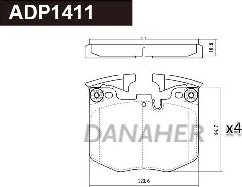 Danaher ADP1411 - Brake Pad Set, disc brake car-mod.net