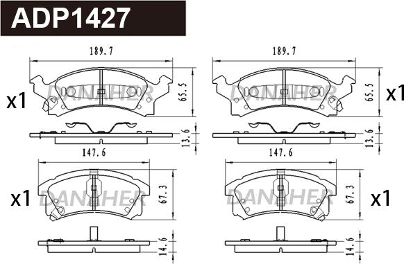 Danaher ADP1427 - Brake Pad Set, disc brake car-mod.net