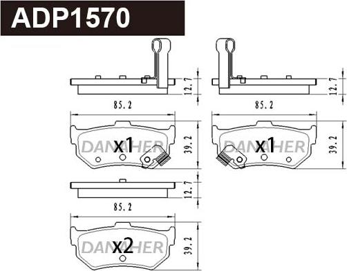 Danaher ADP1570 - Brake Pad Set, disc brake car-mod.net