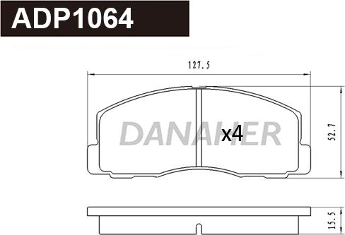 Danaher ADP1064 - Brake Pad Set, disc brake car-mod.net