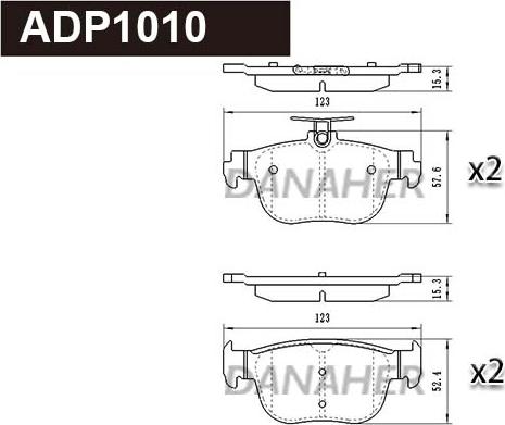Danaher ADP1010 - Brake Pad Set, disc brake car-mod.net