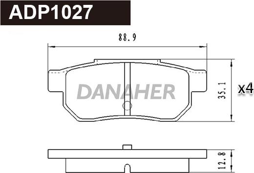 Danaher ADP1027 - Brake Pad Set, disc brake car-mod.net