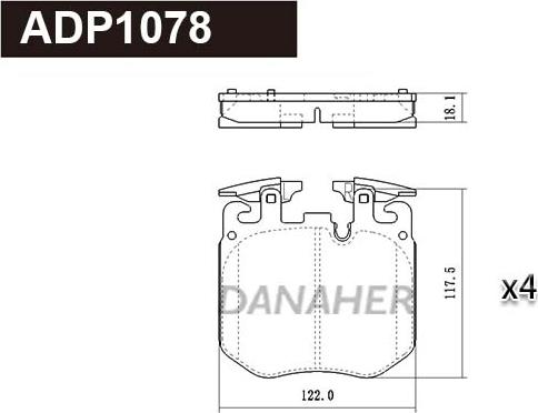 Danaher ADP1078 - Brake Pad Set, disc brake car-mod.net