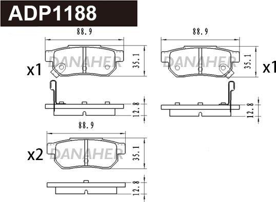 Danaher ADP1188 - Brake Pad Set, disc brake car-mod.net