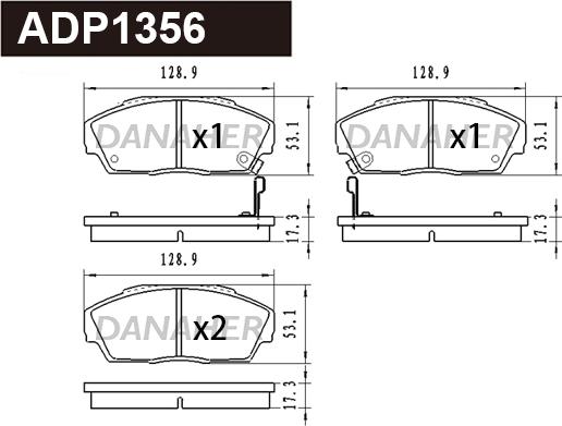 Danaher ADP1356 - Brake Pad Set, disc brake car-mod.net