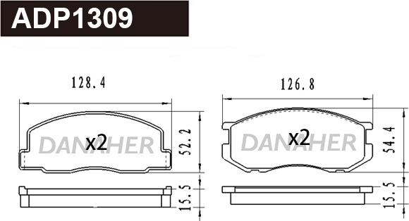 Danaher ADP1309 - Brake Pad Set, disc brake car-mod.net
