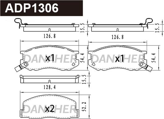 Danaher ADP1306 - Brake Pad Set, disc brake car-mod.net