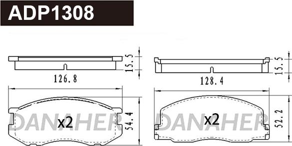 Danaher ADP1308 - Brake Pad Set, disc brake car-mod.net