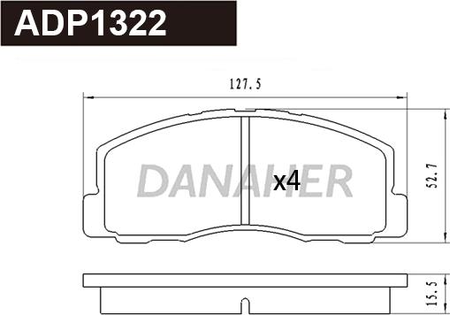 Danaher ADP1322 - Brake Pad Set, disc brake car-mod.net
