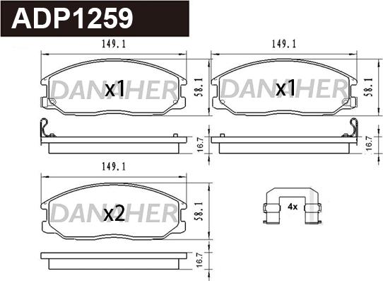 Danaher ADP1259 - Brake Pad Set, disc brake car-mod.net