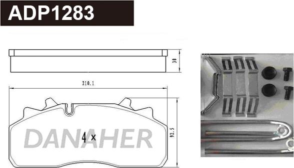 Danaher ADP1283 - Brake Pad Set, disc brake car-mod.net