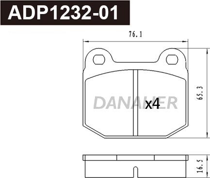 Danaher ADP1232-01 - Brake Pad Set, disc brake car-mod.net