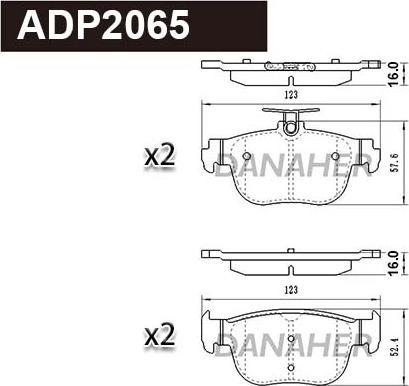 Danaher ADP2065 - Brake Pad Set, disc brake car-mod.net