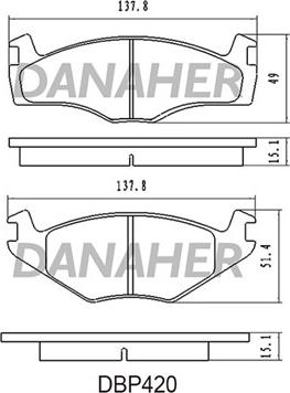 Danaher DBP420 - Brake Pad Set, disc brake car-mod.net