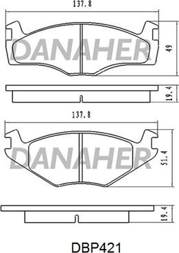 Danaher DBP421 - Brake Pad Set, disc brake car-mod.net