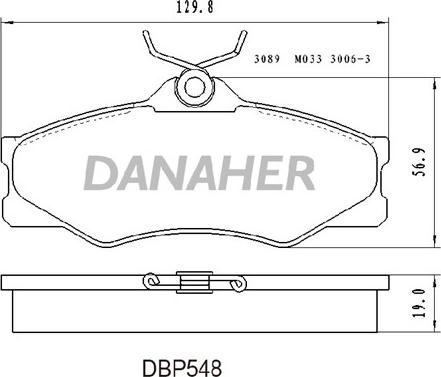 Danaher DBP548 - Brake Pad Set, disc brake car-mod.net