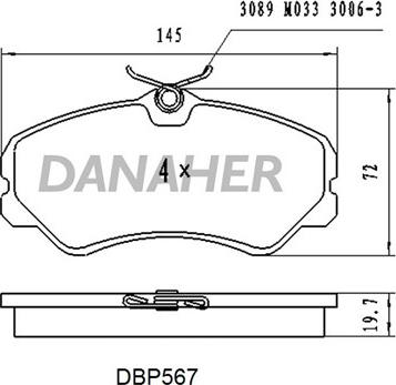 Danaher DBP567 - Brake Pad Set, disc brake car-mod.net