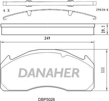 Danaher DBP5026 - Brake Pad Set, disc brake car-mod.net