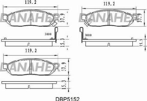 Danaher DBP5152 - Brake Pad Set, disc brake car-mod.net