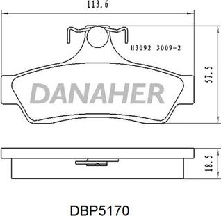 Danaher DBP5170 - Brake Pad Set, disc brake car-mod.net