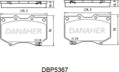 Danaher DBP5367 - Brake Pad Set, disc brake car-mod.net