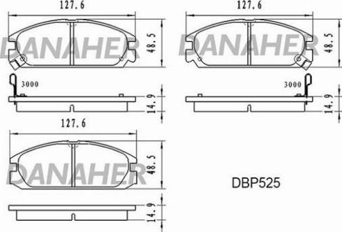 Danaher DBP525 - Brake Pad Set, disc brake car-mod.net
