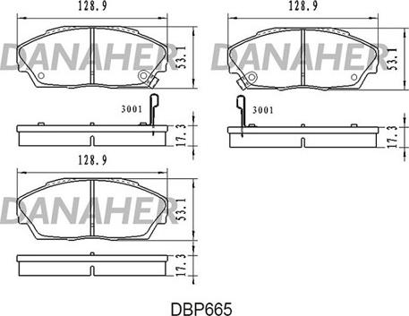 Danaher DBP665 - Brake Pad Set, disc brake car-mod.net