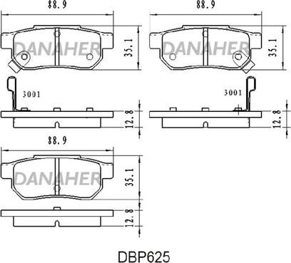 Danaher DBP625 - Brake Pad Set, disc brake car-mod.net