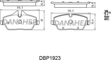 Danaher DBP1923 - Brake Pad Set, disc brake car-mod.net