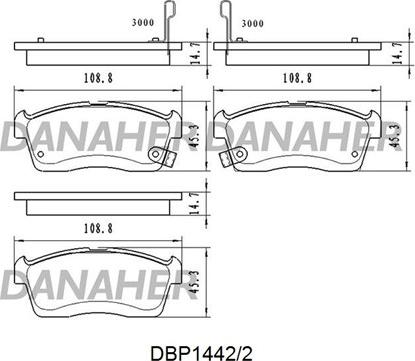 Danaher DBP1442/2 - Brake Pad Set, disc brake car-mod.net