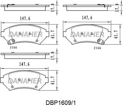 Danaher DBP1609/1 - Brake Pad Set, disc brake car-mod.net