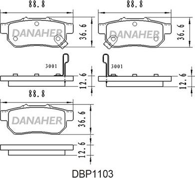Danaher DBP1103 - Brake Pad Set, disc brake car-mod.net